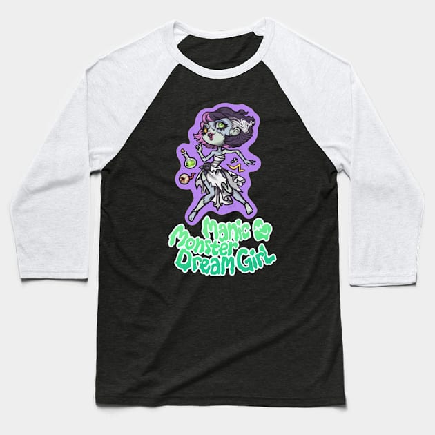 Manic Monster Dream Girl - Green Variant Baseball T-Shirt by Zae369